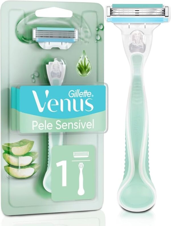 Gillette Venus Pele Sensível Aparelho de Depilar com Aloe Vera, 1ud