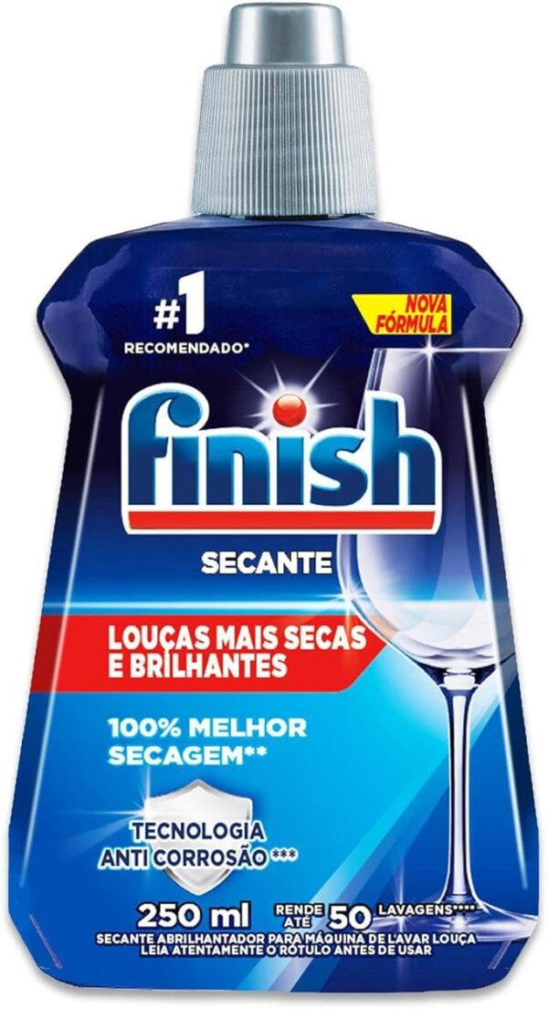 Finish Secante Lava Louças, Até 50 Lavagens, Tecnologia Anti Corrosão, 250ml