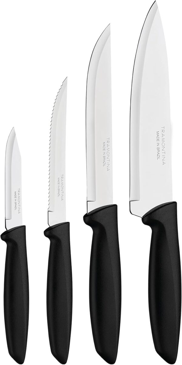 Tramontina JOGO FACAS INOX 4PC PLENUS PRE, Preto